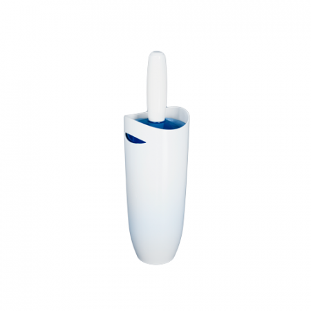 Accesorii baie - RAKI Perie WC cu suport plastic, alb-albastru 10xh35cm
