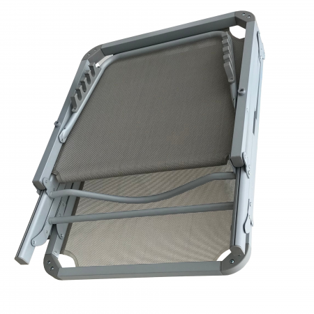 RAKI PINKI Sezlong plabil 188x56cm cadru metalic cu profil lat culoare gri [3]