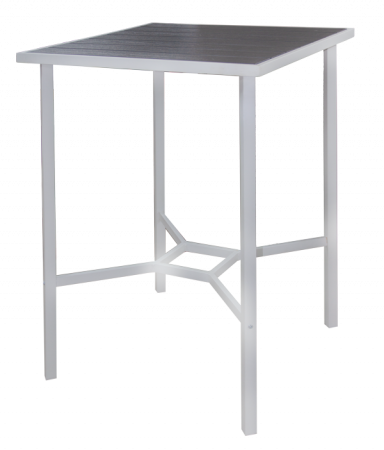 Produse - RAKI PLASTIC WOOD Masa inalta bar patrata, 70x70xh103cm, plastic/metal, alb/gri