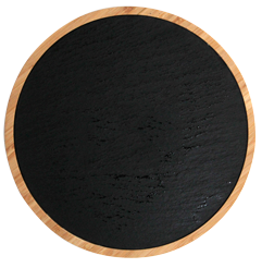 Platouri servire - RAKI Platou bambus cu ardezie 21x1,9cm rotund pentru prezentare