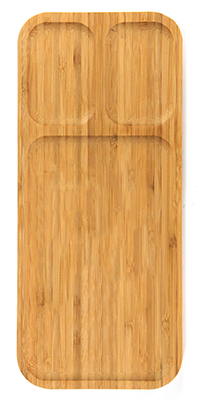 Platouri lemn - RAKI Platou din bambus 32,2x13,8xh1,9cm cu 3 compartimente