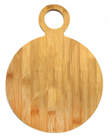 Platouri lemn - RAKI Platou din bambus rotund cu maner 24,5cm