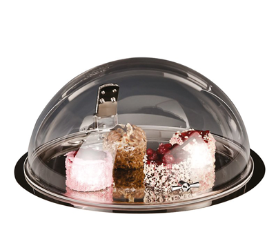 Display-uri si suporturi - RAKI Platou inox servire bufet, cu capac, D42,5xh22cm