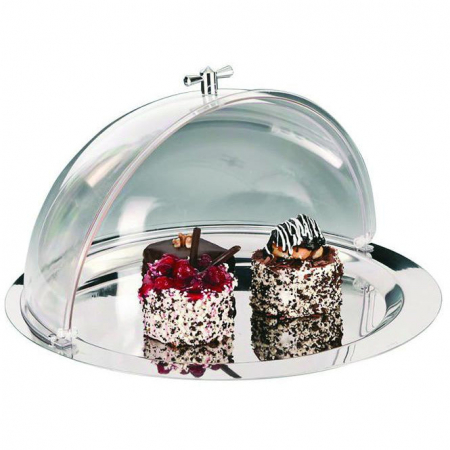 Display-uri si suporturi - RAKI Platou metalic rotund cu capac rolltop, D43cm