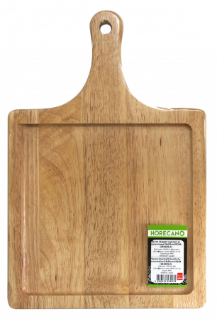 Platouri lemn - RAKI Platou patrat servire 20x20cm cu maner, din lemn