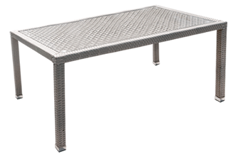 Produse - RAKI PRADO Masa gradina/terasa dreptunghiulara, poliratan cu cadru aluminiu, 160x90xh75cm, gri