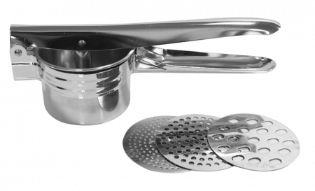 Prese, storcatoare, zdrobitoare - RAKI Presa pentru legume si fructe cu 3 site interschimbabile, din inox