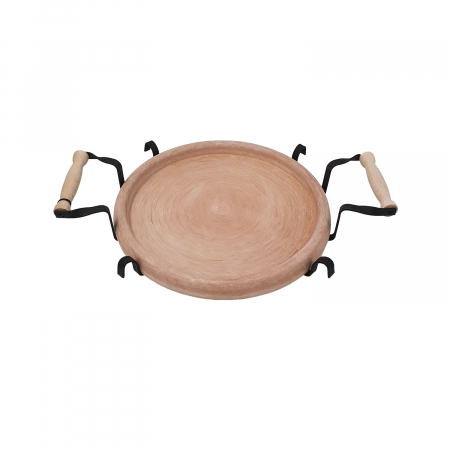 RAKI PROFI Tava ceramica 28cm cu suport metalic, pentru copt si servit, Saci bulgaresc [1]