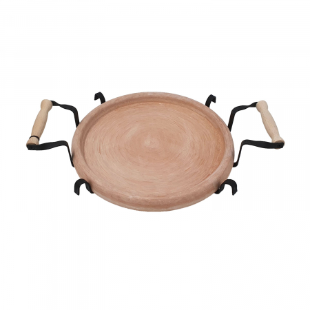 RAKI PROFI Tava ceramica 32cm cu suport metalic, pentru copt si servit, Saci bulgaresc [1]