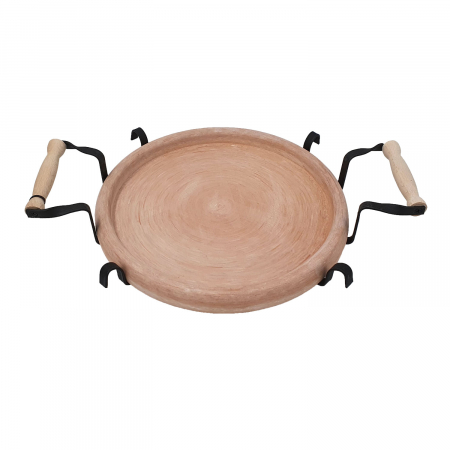 RAKI PROFI Tava ceramica 34cm cu suport metalic, pentru copt si servit, Saci bulgaresc [1]