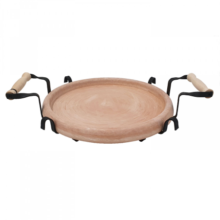 Produse - RAKI PROFI Tava ceramica 34cm cu suport metalic, pentru copt si servit, Saci bulgaresc