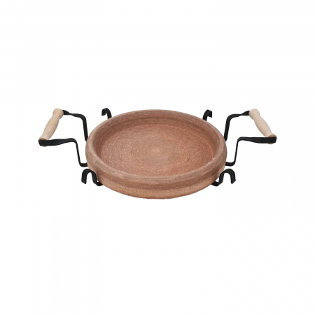 Produse - RAKI PROFI Tava ceramica adanca 28cm cu suport metalic, pentru copt si servit, Saci bulgaresc
