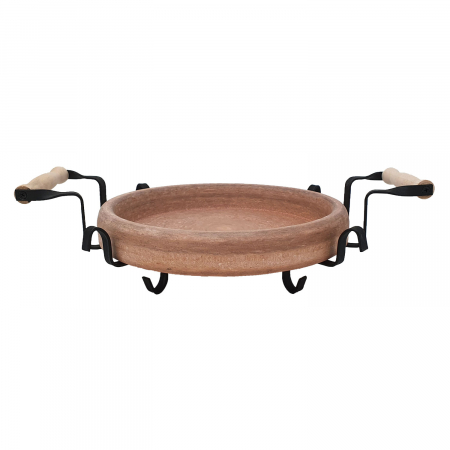 RAKI PROFI Tava ceramica adanca 34cm cu suport metalic, pentru copt si servit, Saci bulgaresc [1]