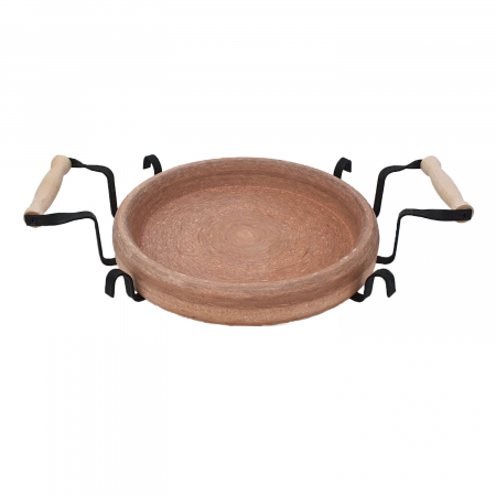 Produse - RAKI PROFI Tava ceramica adanca 34cm cu suport metalic, pentru copt si servit, Saci bulgaresc