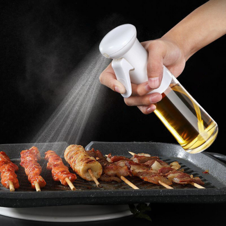 RAKI Pulverizator ulei/otet, 200ml, din sticla cu capac plastic alb [1]