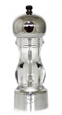 Rasnite si dozatoare condimente - RAKI Rasnita acrilica cu capac cromat, pentru sare/piper, 18cm