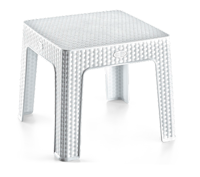 Mobilier HoReCa - RAKI RATAN Masa pentru sezlong, plastic tip ratan 44x44xh41cm alba