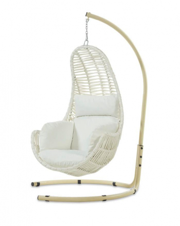 Produse - RAKI RAVENA Fotoliu suspendat crem pentru gradina, cadru metalic, tesatura rezistenta