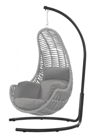 Produse - RAKI RAVENA Fotoliu suspendat gri pentru gradina, cadru metalic, tesatura rezistenta