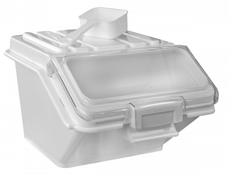 Depozitare, suporturi si accesorii - RAKI Recipient depozitare ingrediente cu capac si cupa, 47l, 48x59xh44cm, plastic, alb