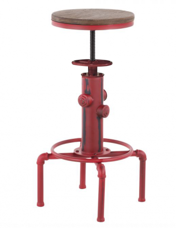 Produse - RAKI RETRO Scaun bar cu inaltime reglabila 33xh60-75cm RED