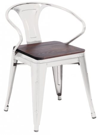 Scaune si fotolii - RAKI RETRO Scaun metalic cu sezut lemn 56x51x80cm