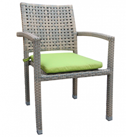 Produse - RAKI ROKHA Scaun gradina/terasa cu brate, poliratan, cadru aluminiu, perna verde