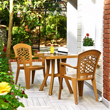 RAKI ROYAL Masa gradina patrata plastic, 70x70xh73cm, verde [2]