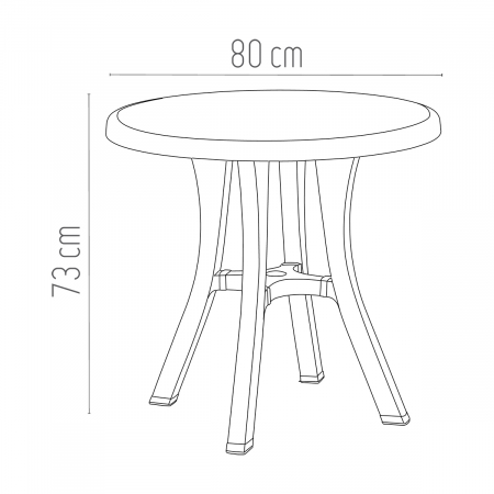 RAKI ROYAL Masa gradina plastic, D80xh73cm, verde, rotunda [1]