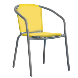 Produse - RAKI Scaun cu cadru gri si sezut panza galbena, 58x53x77cm