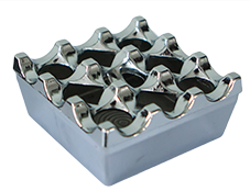 Produse - RAKI Scrumiera antivant metalica patrata, 8x8xh4cm, finisaj crom