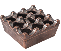 Produse - RAKI Scrumiera antivant metalica patrata, 8x8xh4cm, finisaj cupru