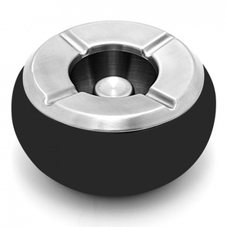 Produse - RAKI Scrumiera inox antivant 10cm sfera neagra