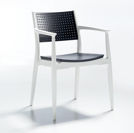 Scaune si fotolii - RAKI SEGINIUS Scaun alb antracit 58x54xh82cm din polipropilena cu fibra de sticla