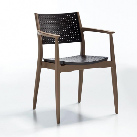 Scaune si fotolii - RAKI SEGINIUS Scaun maro bej 58x54xh82cm din polipropilena cu fibra de sticla