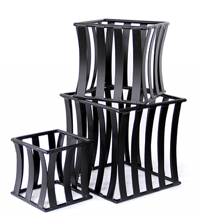 Display-uri si suporturi - RAKI Set 3 standuri metalice patrate expunere bufet, 12,5x12,5xh13cm, 16,5x16,5xh16,75cm, 20x20xh20,25cm