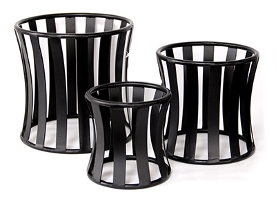 Display-uri si suporturi - RAKI Set 3 standuri metalice rotunde expunere platouri, D12,75xh13cm, D16,5xh16,75cm, D20x20,5cm