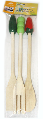 Ustensile bucatarie - RAKI Set 3 ustensile pentru gatit din lemn