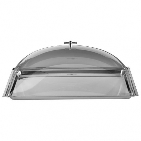 Display-uri si suporturi - RAKI Set bufet, platou inox dreptunghiular cu capac acrilic, 56x36cm