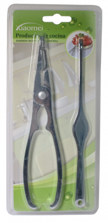 Servirea mesei - RAKI Set cleste si furculita servire homari, raci, crabi, inox