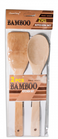 Ustensile bucatarie - RAKI Set lingura si spatula bambus