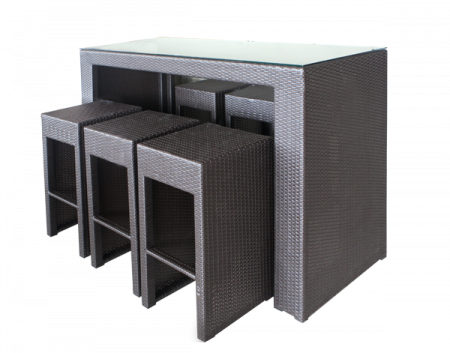 Seturi - RAKI Set mobilier terasa/ bar 7 piese din ratan sintetic cu cadru aluminiu