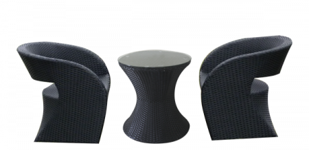 Seturi - RAKI Set mobilier terasa, bar BRASIL masa rotunda 55xh60cm cu 2 fotolii din ratan sintetic