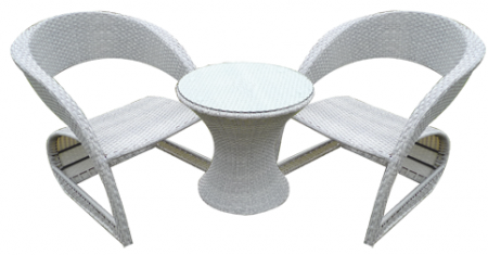 Seturi - RAKI Set mobilier terasa CORSICA masa rotunda 60x60cm cu 2 fotolii 90x70x65cm din ratan sintetic