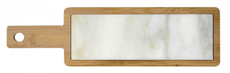 Platouri combinate - RAKI Set Platou servire marmura 30x10x1cm cu suport bambus 45x13x1,5cm