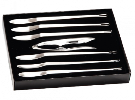 Servirea mesei - RAKI Set servire raci si homari, 7 piese, 6 furculite si 1 cleste, inox