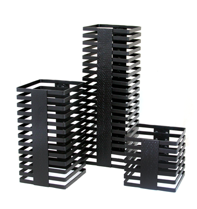 Display-uri si suporturi - RAKI Set standuri metalice expunere bufet, 3 piese, 15x15xh15cm, 15x15xh31cm, 15x15xh46cm