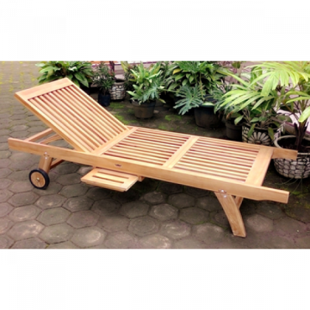 RAKI Sezlong lemn cu suport lateral 200x65xh35cm [1]