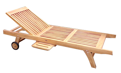 Sezlonguri - RAKI Sezlong lemn cu suport lateral 200x65xh35cm