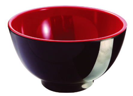 Servirea mesei - RAKI SHIBUI Bol pentru orez D12,3xh6,3cm, melamina, negru/rosu
